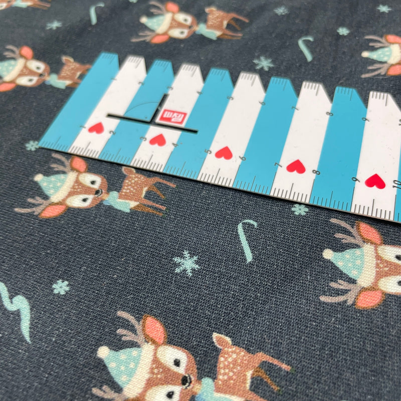 Swafing Holly French Terry Sweat Stoff Weihnachten dunkelblau