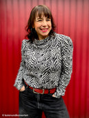 Swafing Emily Jacquard Jersey Stoff Zebra Muster schwarz weiß
