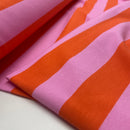 Poppy angerauter Soft Sweat Stoff Streifen orange pink