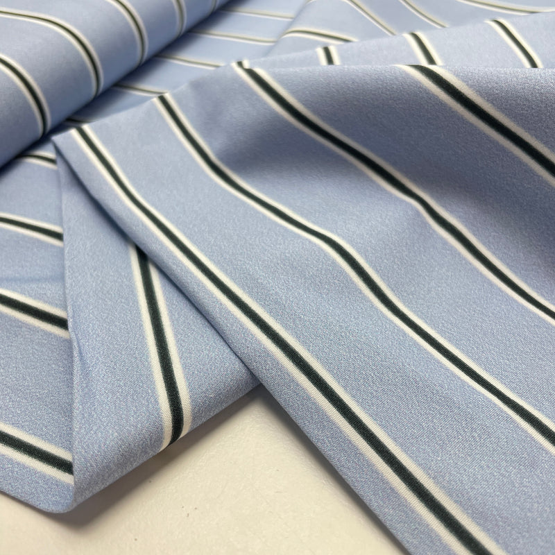 Fibre Mood Baumwolle Stoff Streifen blau