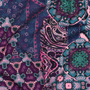 Poppy Jersey Stoff Digital Ornament blau lila