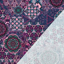Poppy Jersey Stoff Digital Ornament blau lila