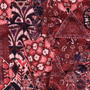 Poppy Jersey Stoff Digital Ornament bordeaux