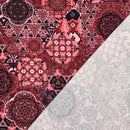 Poppy Jersey Stoff Digital Ornament bordeaux