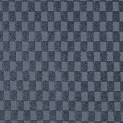 Frottee Jersey Stoff Checks blau