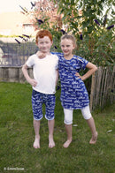 Swafing Aloha French Terry Sweat Stoff blau