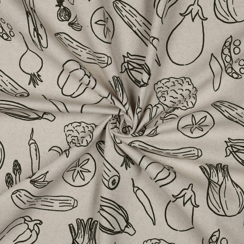 Canvas Baumwolle Stoff Gemüse beige