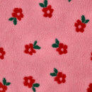 Teddy Plüsch Stoff Jackenstoff Blumen rosa pink