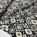 Viskose Crinkle Stoff Webware Muster schwarz