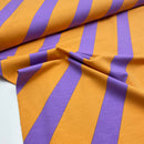 Mies & Moos French Terry Sweat Stoff quergestreift orange lila