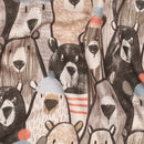 Poppy angerauter Soft Sweat Stoff Bären beige