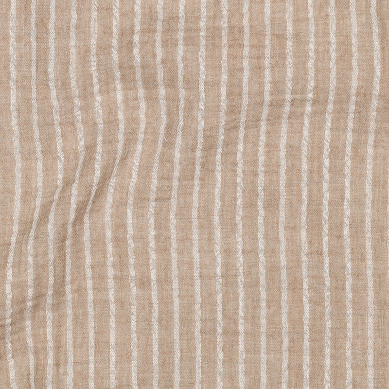 Musselin Stoff Double Gauze Baumwolle Streifen beige