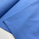 Seersucker Stoff Webware uni blau