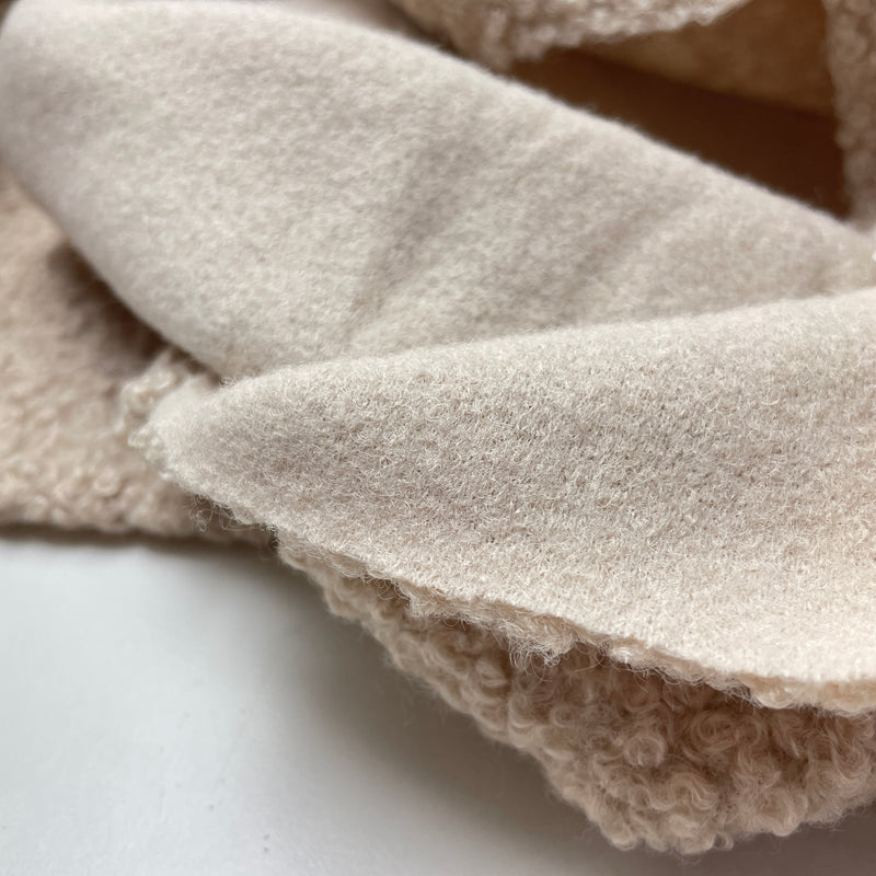 Boucle Stoff Jackenstoff hellbeige