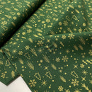 Baumwolle Weihnachten Stoff grün gold Swafing Neuss