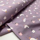 Poppy Ducks and Flowers Jersey Stoff Enten mauve
