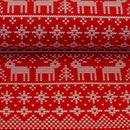 Swafing Holly French Terry Sweat Stoff Weihnachten rot