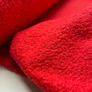 Teddy Boucle Stoff Jackenstoff mit Fleeceabseite rot