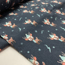 Swafing Holly French Terry Sweat Stoff Weihnachten dunkelblau