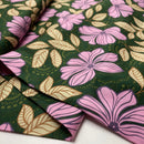 Cotton Satin Baumwolle Blumen grün