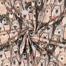 Poppy angerauter Soft Sweat Stoff Bären beige