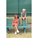 Kurzfloorfrottee Frottee Streifen orange lila