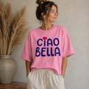Ciao Bella Jersey Panel Stoff rosa blau