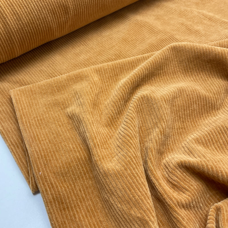 Swafing Juna Sweat Cord Stoff mit Elasthan ocker