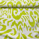 Viskose Crinkle Stoff Webware Muster grün gelb