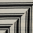 Strick Jacquard Stoff Streifen schwarz