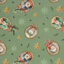 Swafing Santa Canvas Stoff Weihnachten grün