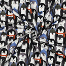 Poppy angerauter Soft Sweat Stoff Winter Pinguin