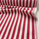 Denim Jeans leichte Baumwolle Stoff Streifen rot weiß