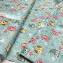 Swafing Hedwig Baumwolle Stoff Eulen Muster mint