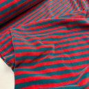 Nicki Jersey Stoff gestreift rot petrol