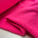Teddy Boucle Stoff Jackenstoff mit Fleeceabseite neon pink