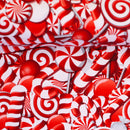 Swafing Holly angerauter Sweat Stoff Weihnachten Zuckerstangen rot