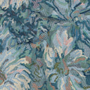 Gobelin Stoff Blumen Muster blau