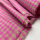Seersucker Karo Stoff Webware kariert rosa beige