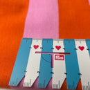 Poppy angerauter Soft Sweat Stoff Streifen orange pink