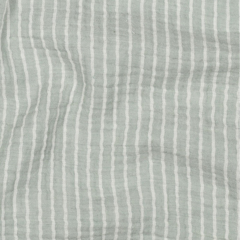 Musselin Stoff Double Gauze Baumwolle Streifen grün