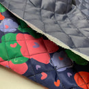 Jacken Stepp Stoff Stepper Blumen blau