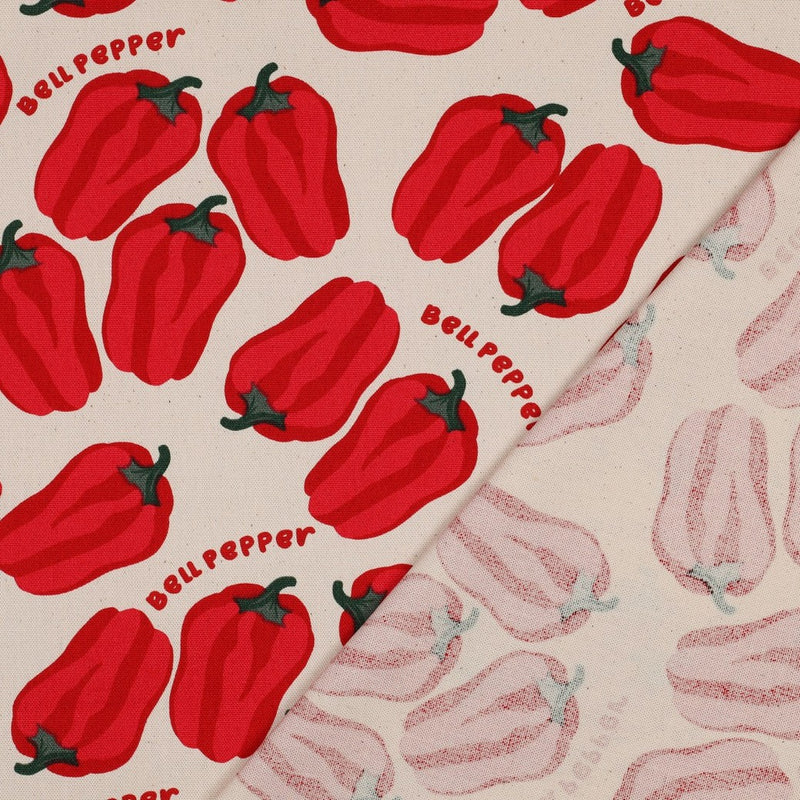 Canvas Baumwolle Stoff Paprika beige