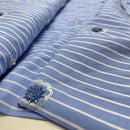 Cotton Baumwolle Webware Pailetten Streifen blau