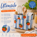 Poppy Design Beschichtete Baumwolle Stoff Streifen orangen blau
