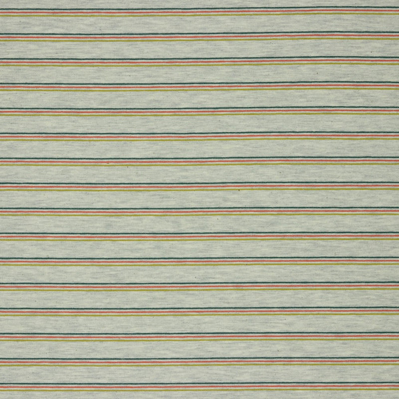 French Terry Sweat Stoff  Streifen grau bunt