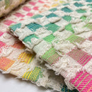 Baumwolle mit Viskose Jacquard Stoff Webware Schachbrettmuster bunt kariert