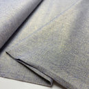 Baumwoll Leinen Stoff Lurex gold blau