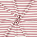 Sweat French Terry Stoff Streifen altrosa
