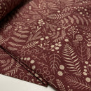 Baumwoll Canvas Stoff winterliches Motiv dunkelrot